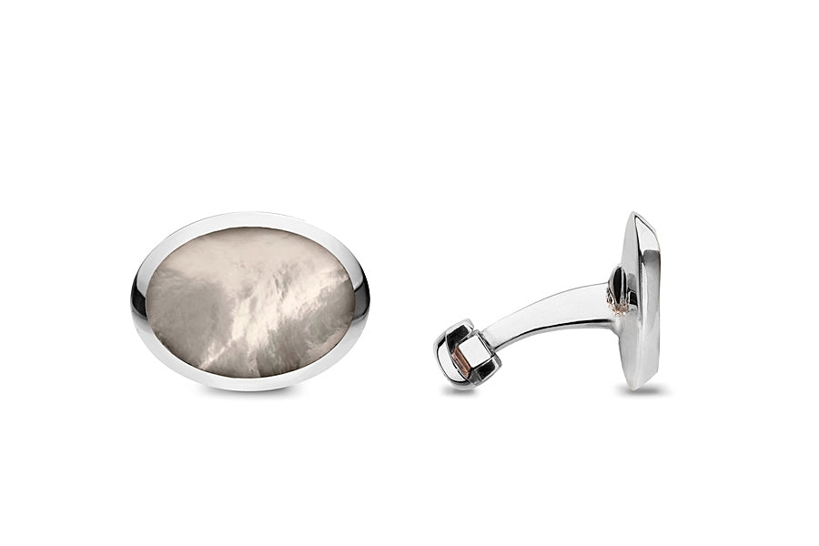 Cufflinks oval mother of pearl