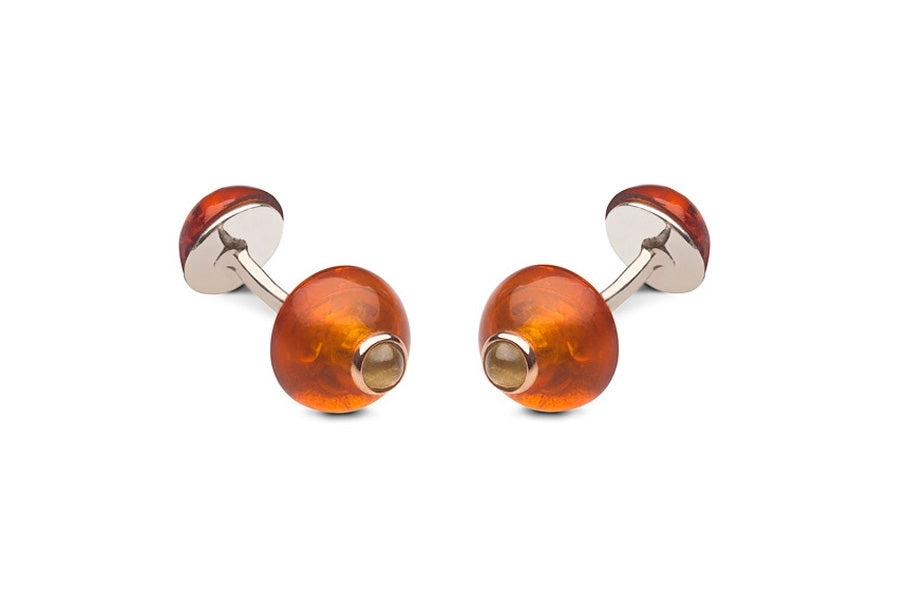2CAB. amber with peridot