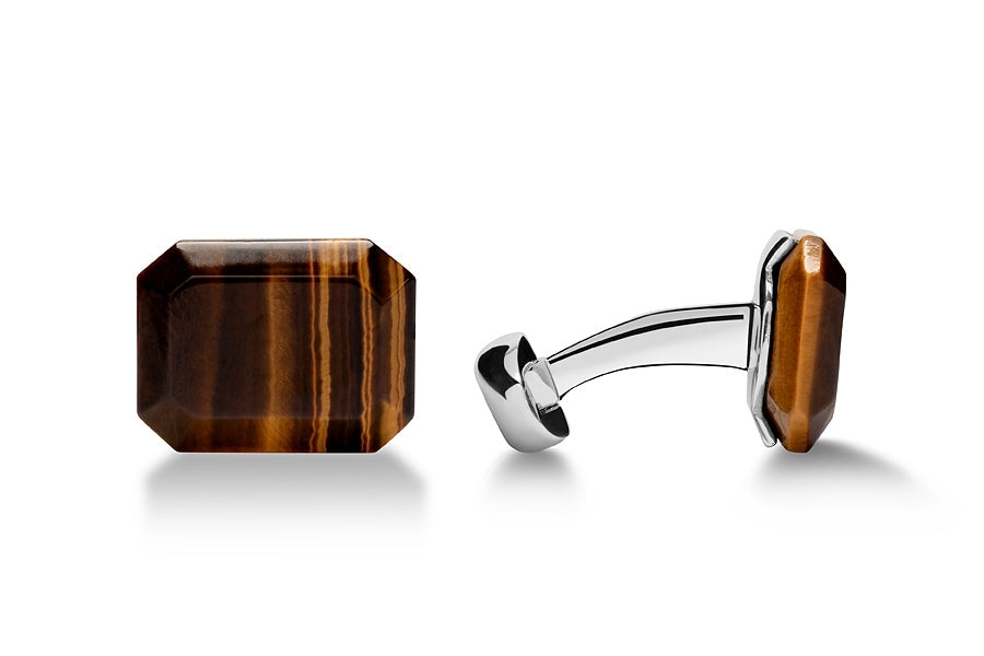 Cufflinks octagon tiger's eye