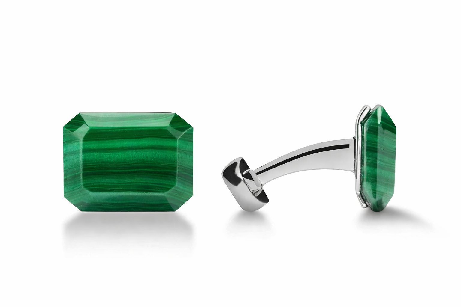 Cufflink Octagon Malachite