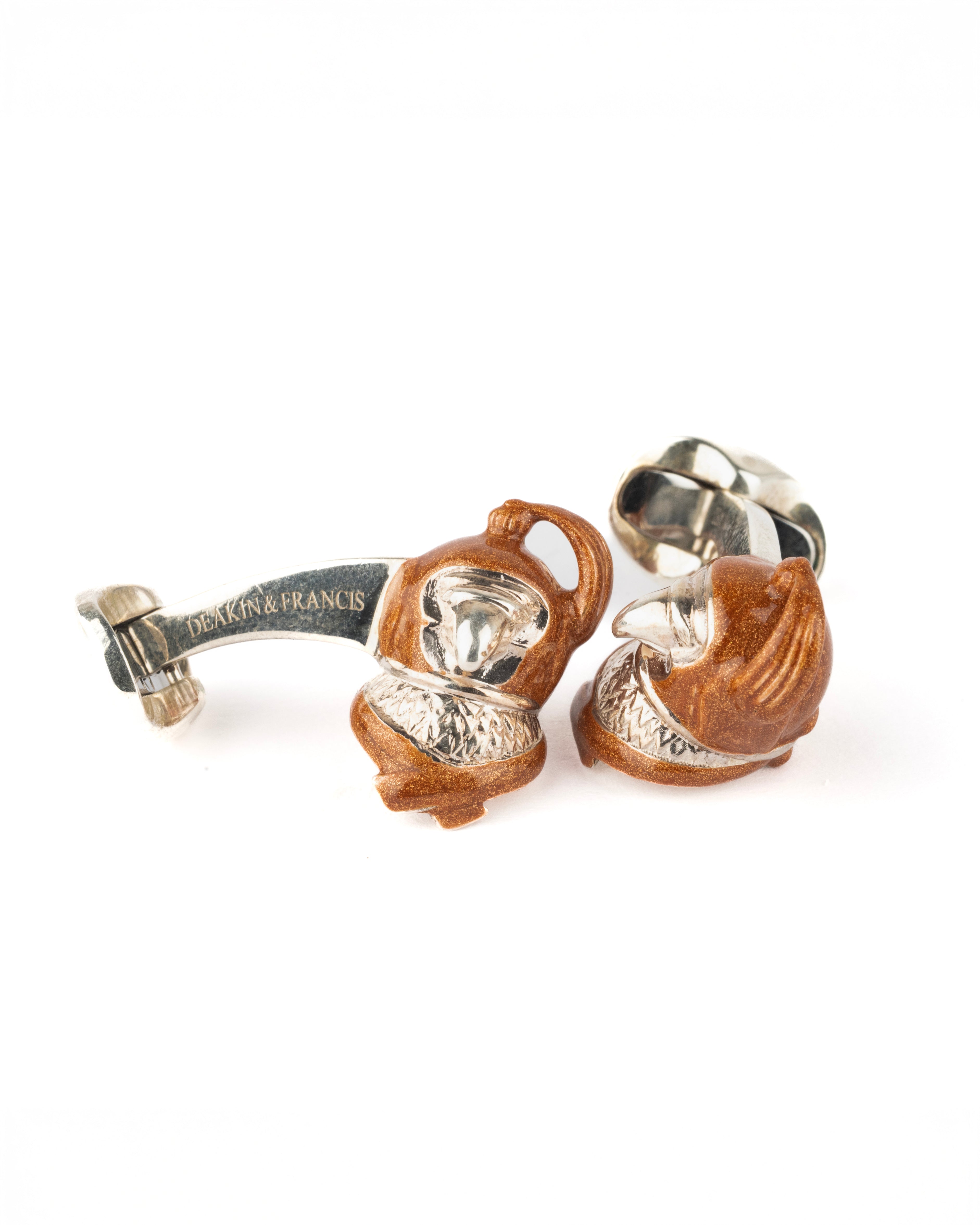 Sterling Silver falcon head with Burg'a Cufflink