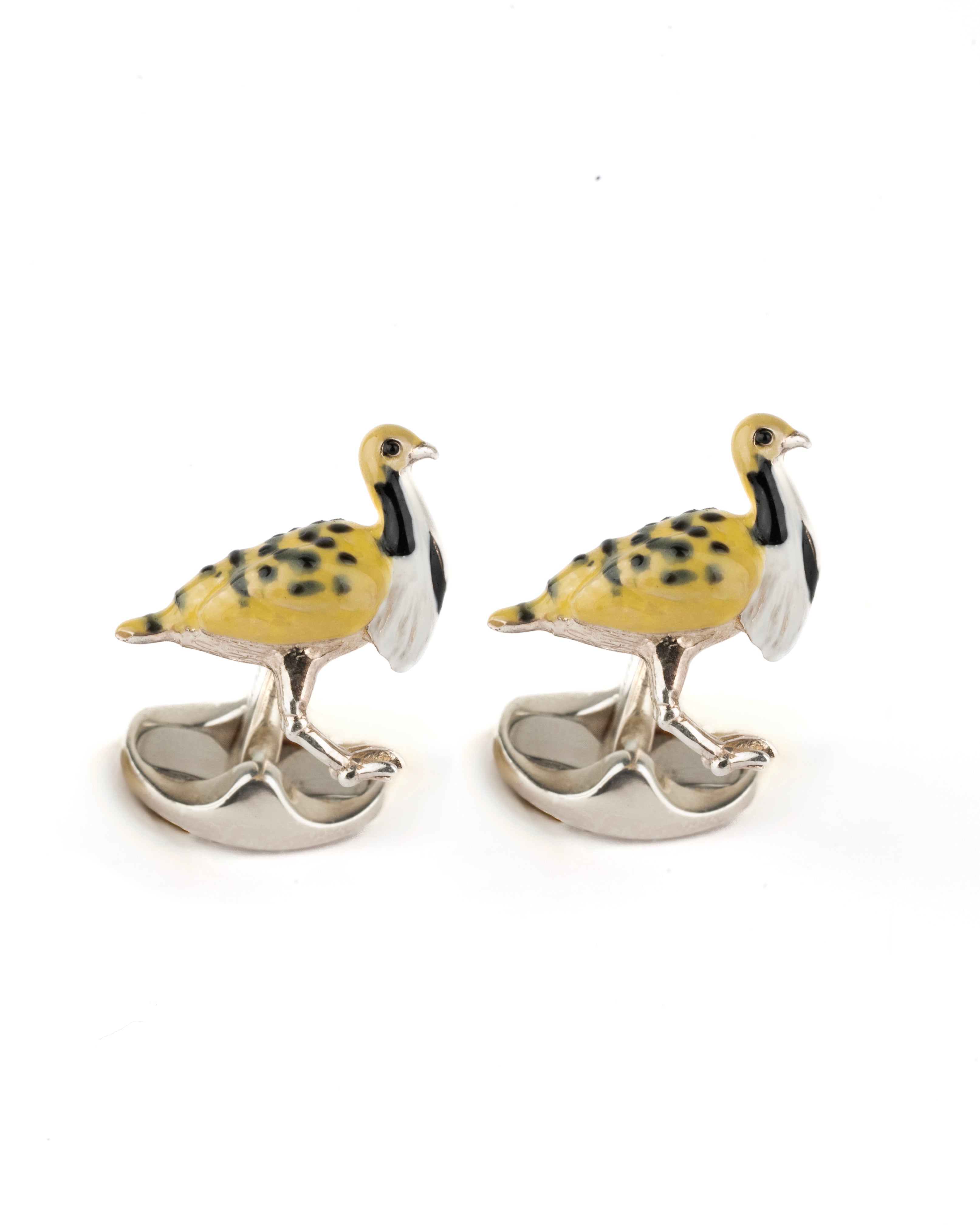 Sterling Silver Chlamydotis (Houbara) cufflinks