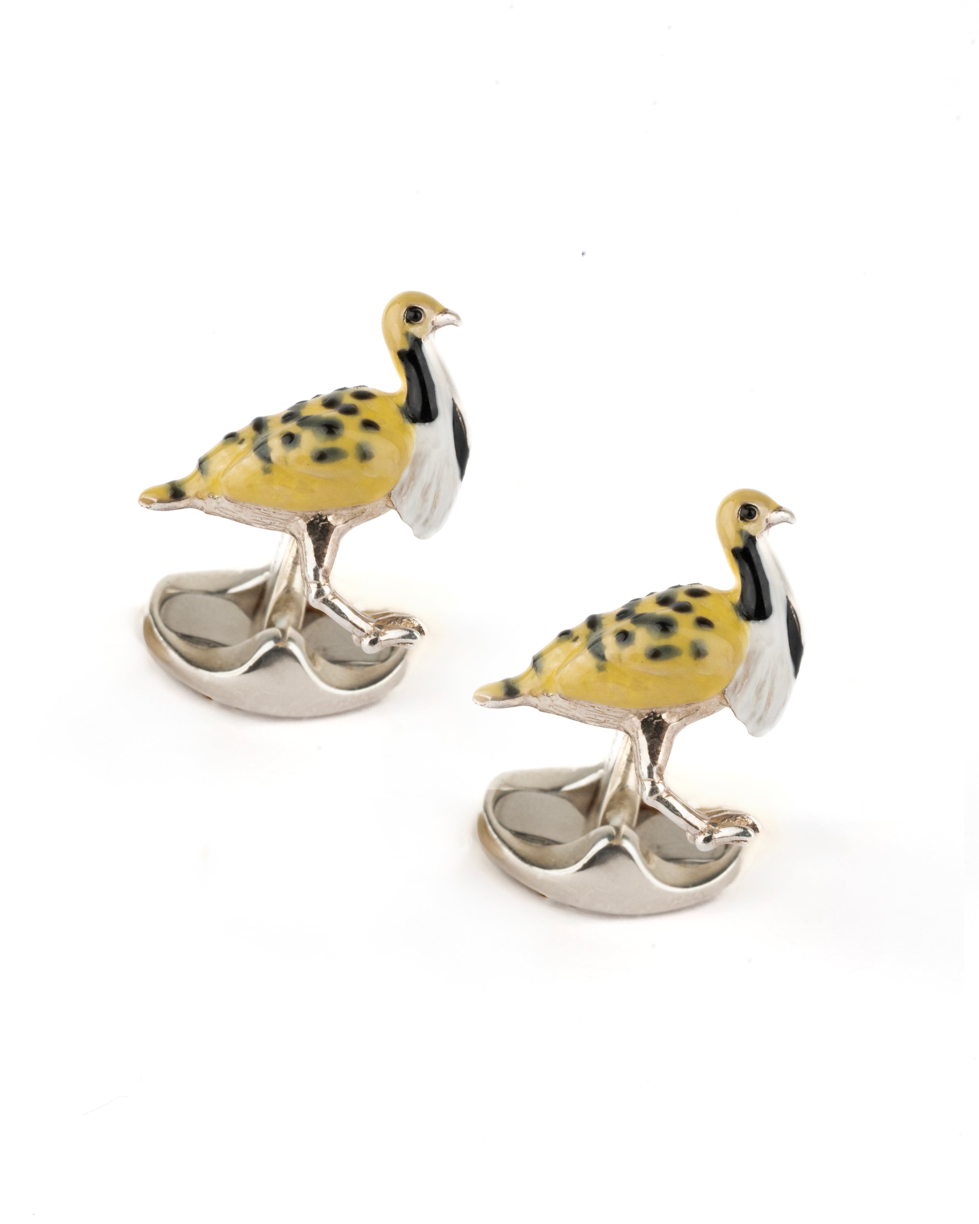 Sterling Silver Chlamydotis (Houbara) cufflinks