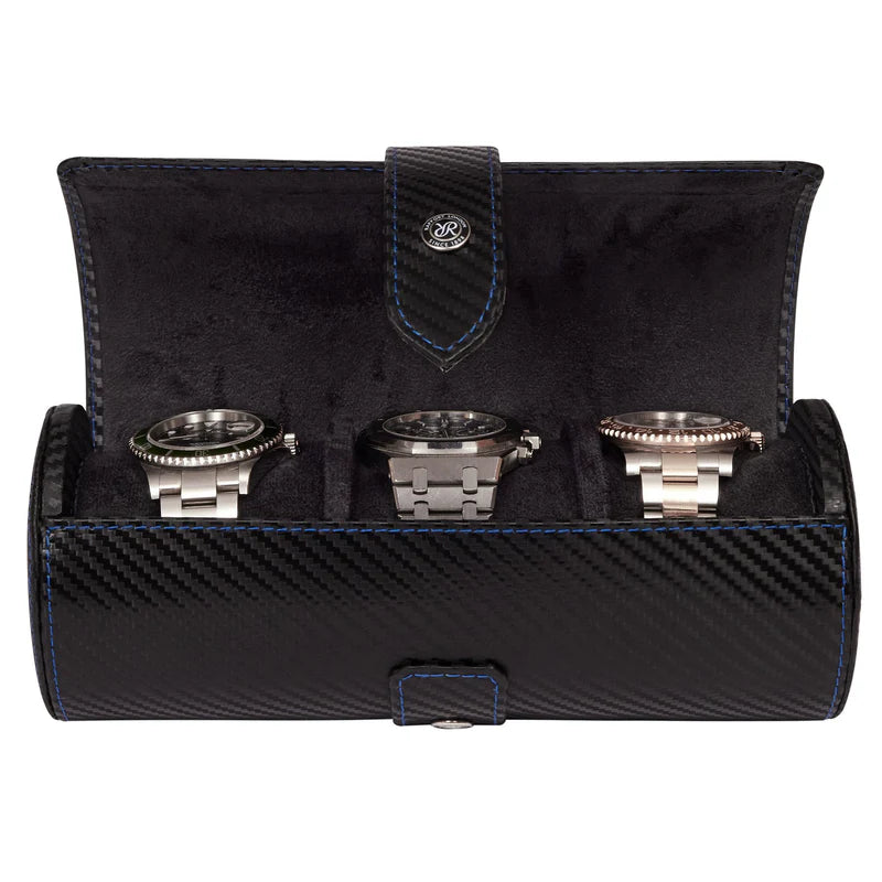 CARBON THREE WATCH ROLL - BLACK