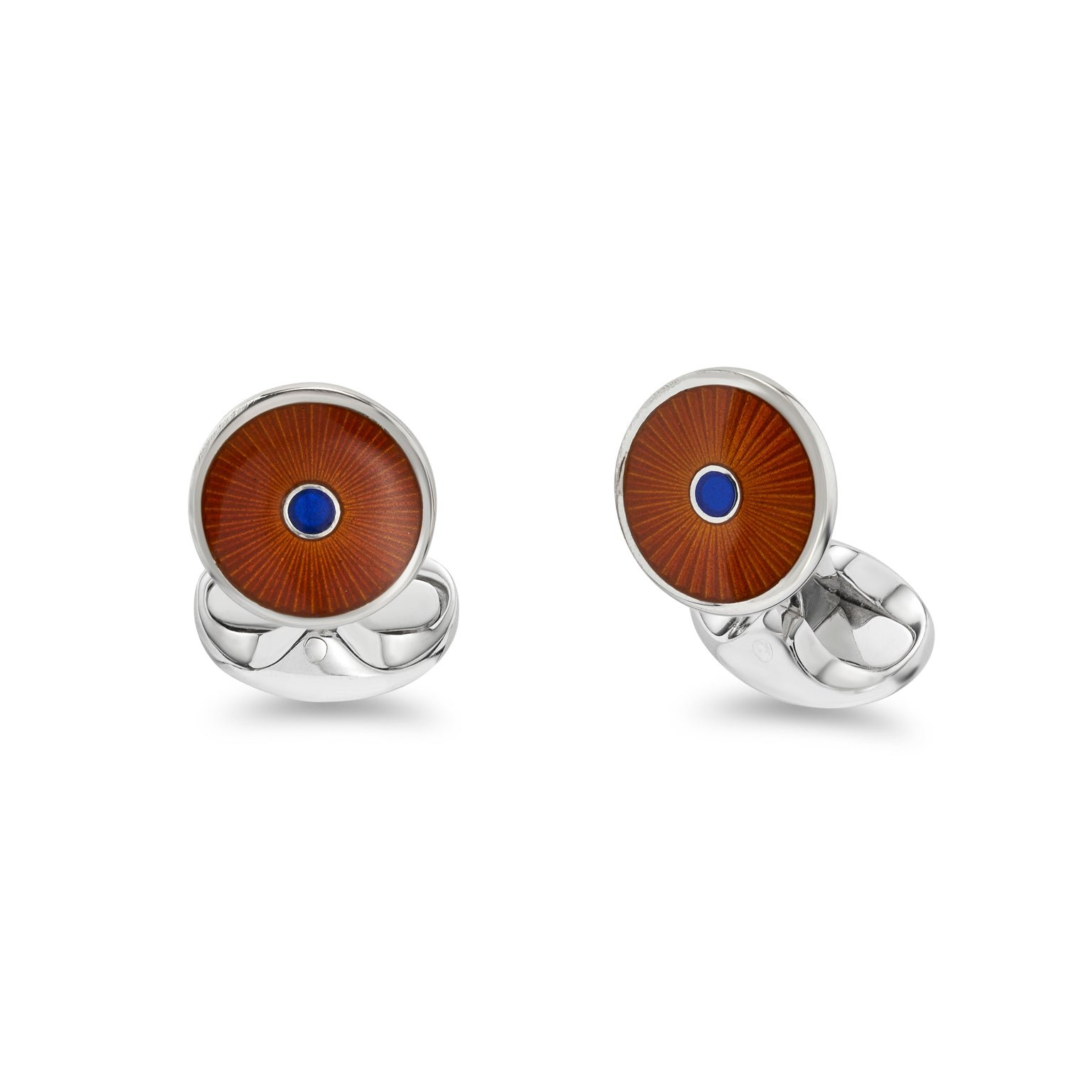 Orange & Blue enamel cufflinks