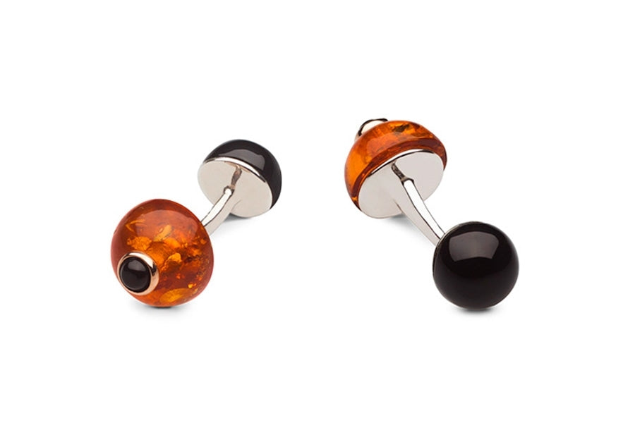 2CAB. AMBER gold and BLACK ONYX