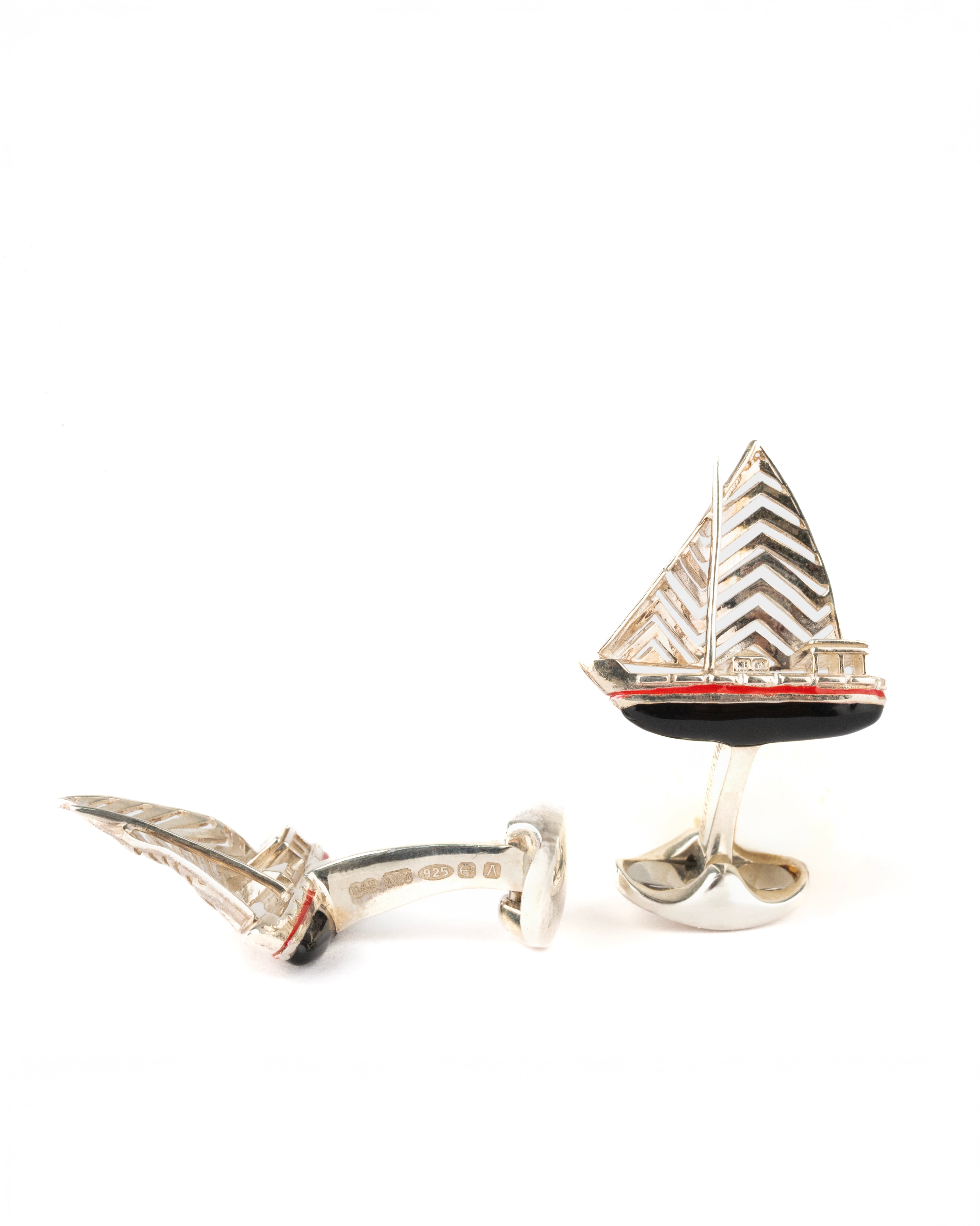 Sterling Silver Dhow cufflinks