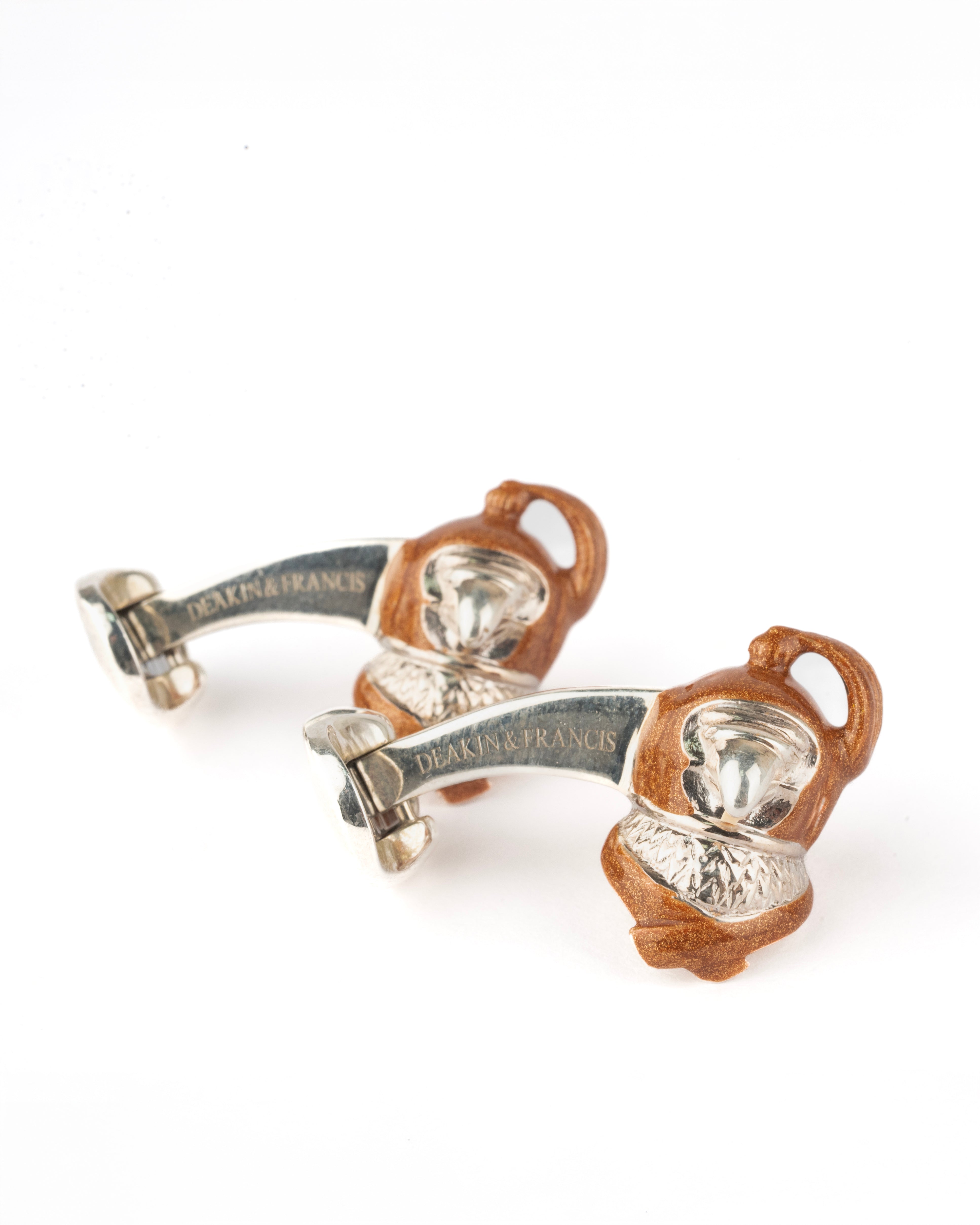 Sterling Silver falcon head with Burg'a Cufflink