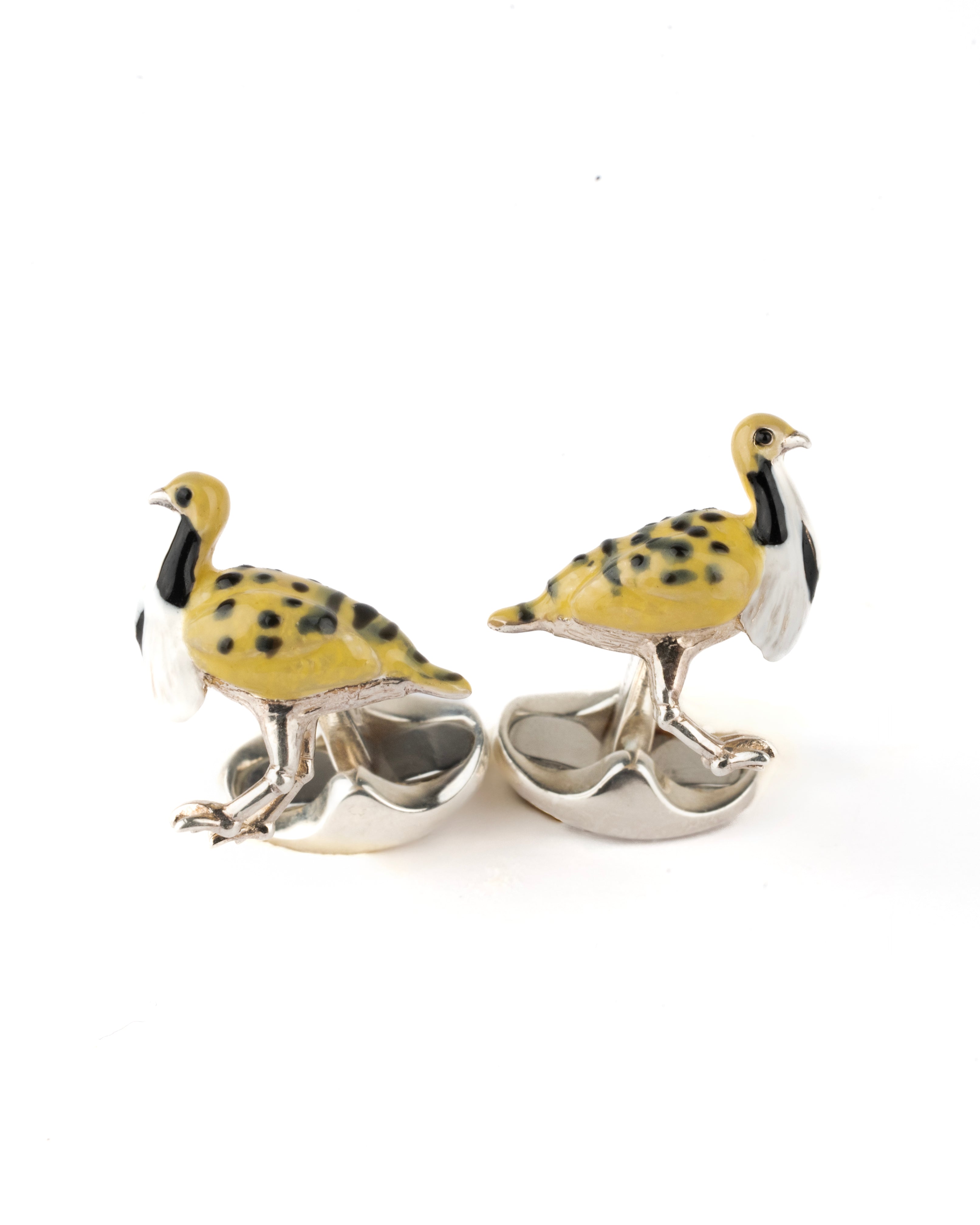 Sterling Silver Chlamydotis (Houbara) cufflinks