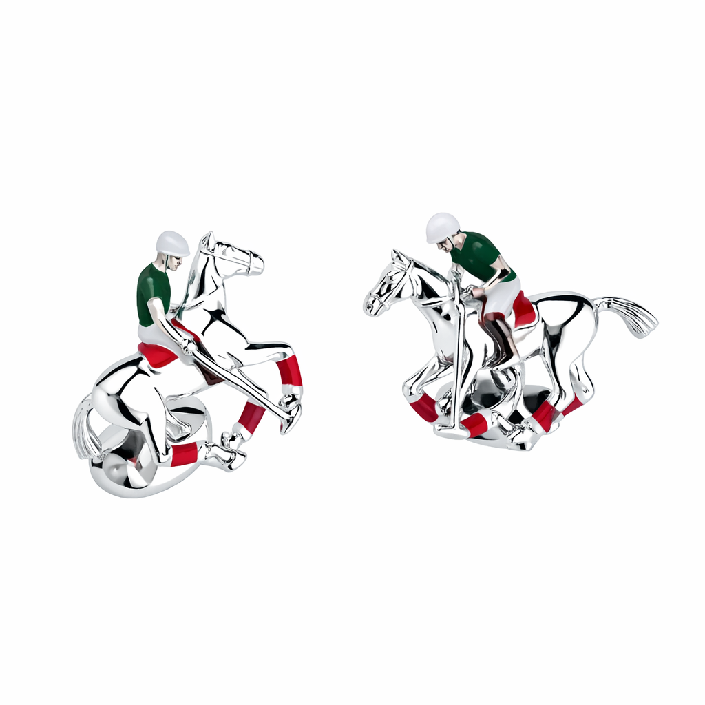 Green Polo Rider in Sterling Silver - Customized