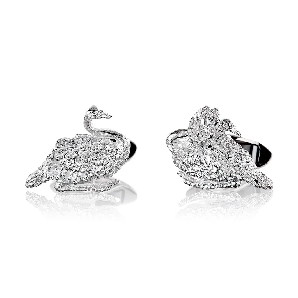 Ostrich Cufflinks In Silver