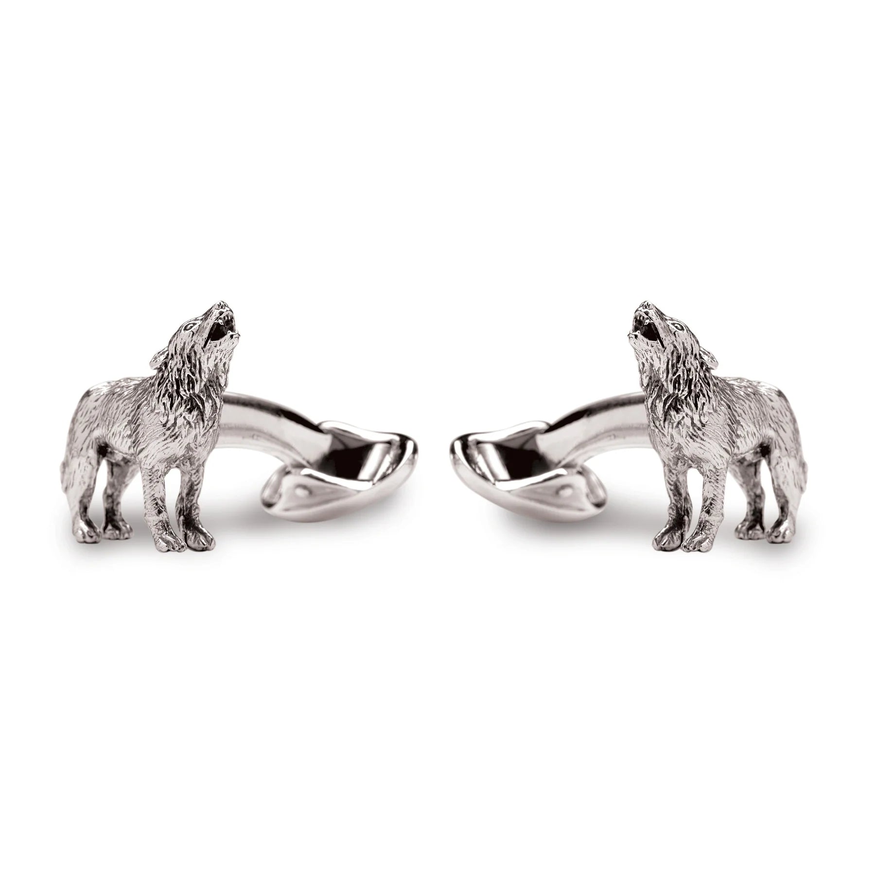 Wolf Cufflinks In Silver