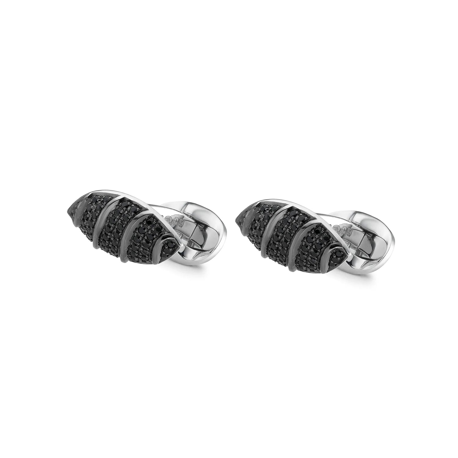 Sterling Silver Black Spinel Cufflinks