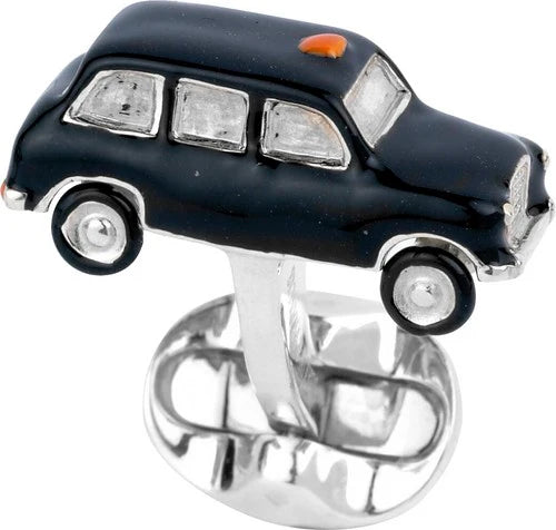 Sterling Silver Black Cab Cufflinks